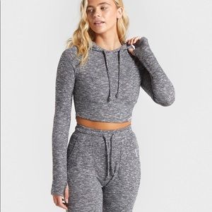 Gymshark Grey “Slounge” Cropped Hoodie